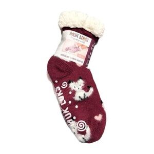 Muk Luks 2 Pair Pack Women's Burgundy Cabin L/XL Shoe Size 8-10